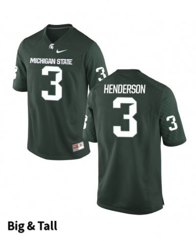 Men's Xavier Henderson Michigan State Spartans #3 Nike NCAA Green Big & Tall Authentic College Stitched Football Jersey ME50K77MV
